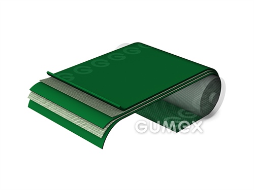 PVC dopravníkový pás všeobecný GS220/ZRR, 2vl, hrúbka 3,2mm, šírka 500mm, -10°C/+80°C, zelený
